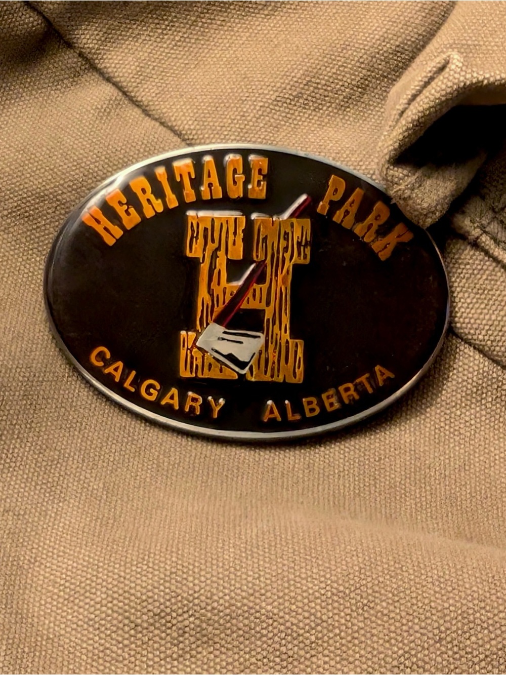 RARE 1980s Vintage Heritage Park Belt Buckle Diecast Made In Canada Alberta - Picture 2 of 7